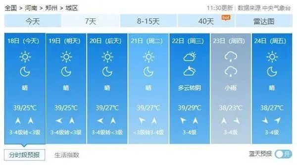 郑州未来一周天气预报（下载郑州天气预报）